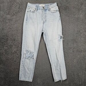 Hidden Jeans Womens 25 Light Wash Distressed High Rise Straight Leg HD1200ST-LT